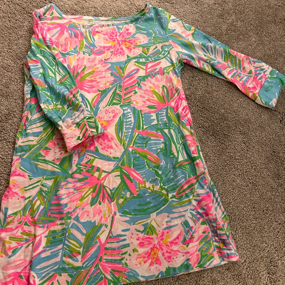 GIRLS XS LILLY PULITZER DRESS 3/4 sleeves